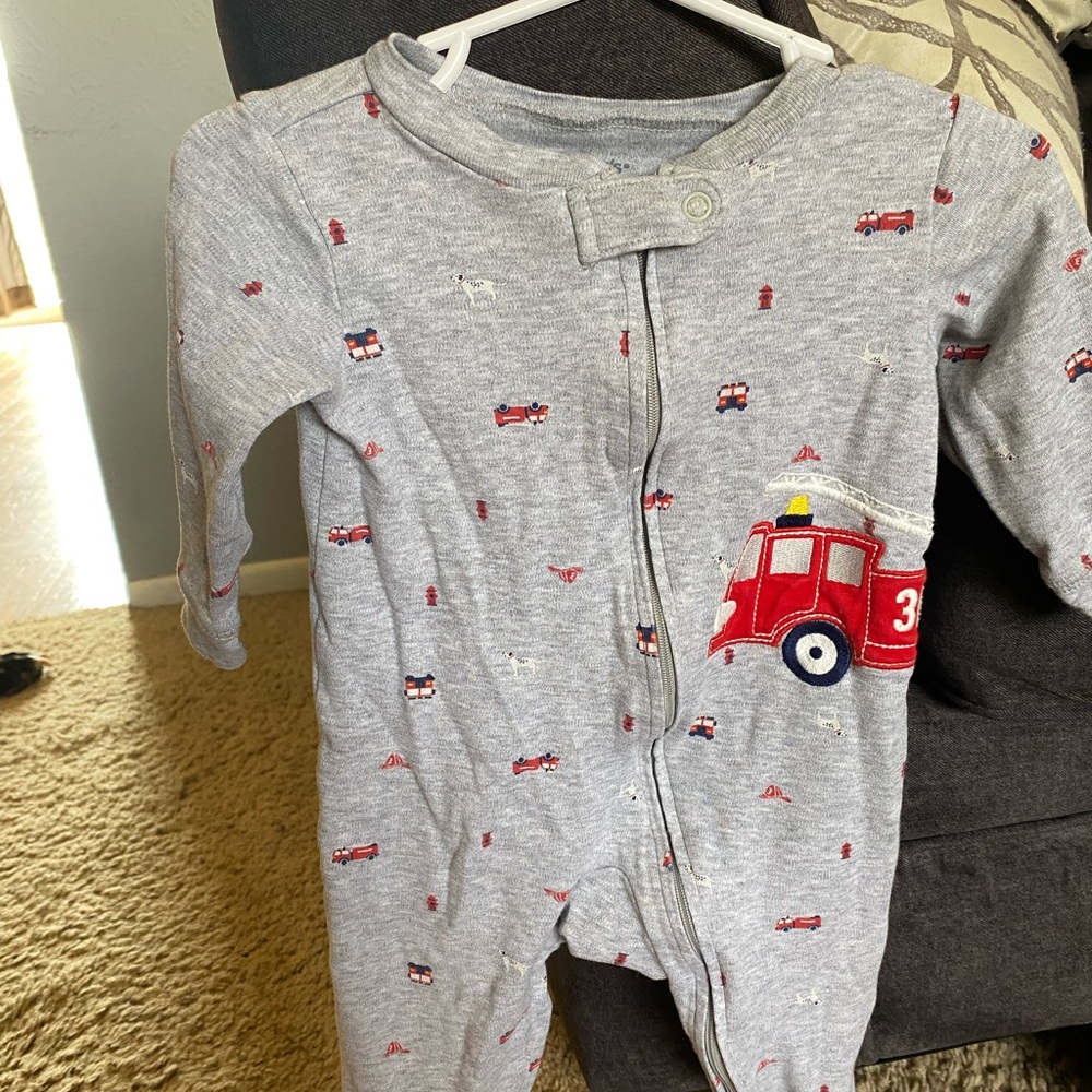 Carter’s Grey Fire Truck Kids One Piece